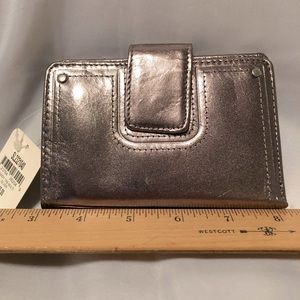 Fossil Trifold Wallet in Silver Metallic NWT